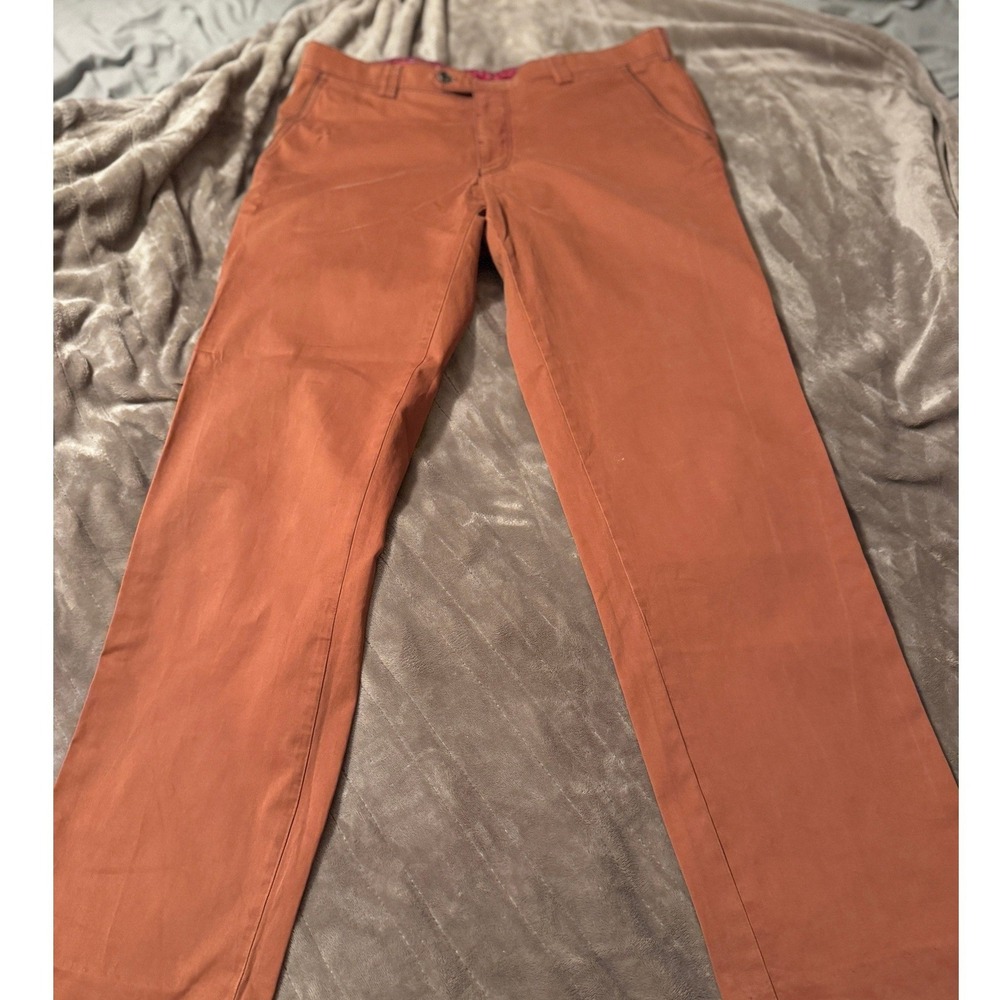 Meyer Modern New York Chinos‎ Mens 48/92 Burnt Orange Cotton Trousers